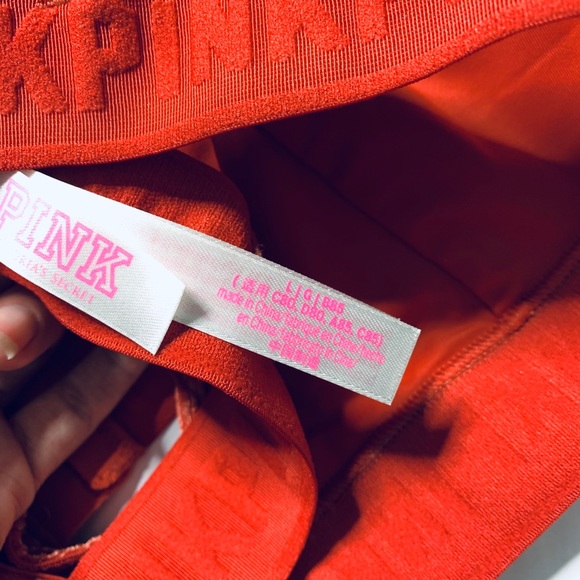 LAST ONE! NWOT VS PINK velvet ribbed lace up bra - Picture 5 of 6